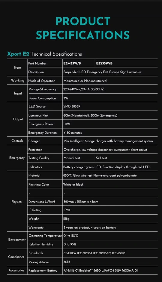 Suspended Led Emergency Exit Sign Light Suspended Led Emergency Exit Sign Light